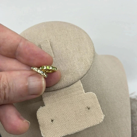 💎 Vintage Italian 18" 925 Silver Gold Necklace - Italy, Double Ring Pendant - Picture 6 of 9